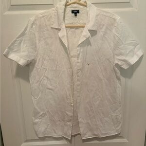 Men's White Casual Button Down Shirt